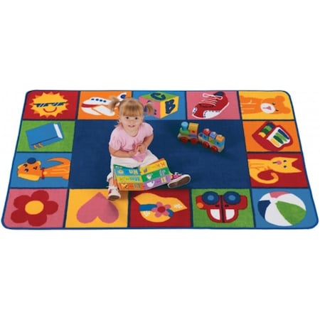 Carpets For Kids Toddler Blocks 4 ft. x 6 ft. Rectangle Carpet CA61907